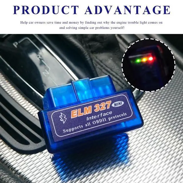 Alt view image 6 of 6 - ELM327 OBD Car Auto Diagnostic Scanner, Professional Auto Bluetooth Scan Tool Engine Fault Code Reader, Portable Vehicle Interface Adapter Check Engine Light Code Reader