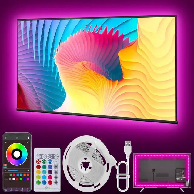Main image of Led Lights for TV, 20ft TV Backlight for 32-80 Inch, USB Light Strip with Remote, App Control, RGB Strip Lights Music Sync Color Changing Led Lights for Bedroom, Gaming Accessories