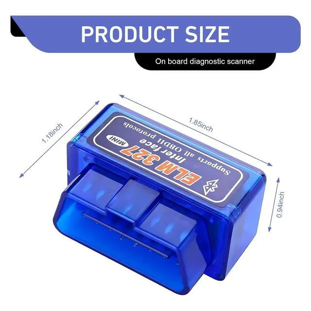 Alt view image 2 of 7 - OBD2 Scanner, ELM327 V2.1 Bluetooth Diagnostic Tool, Universal Car Code Reader for Android iOS, Real-time Vehicle Data Monitor (Blue)