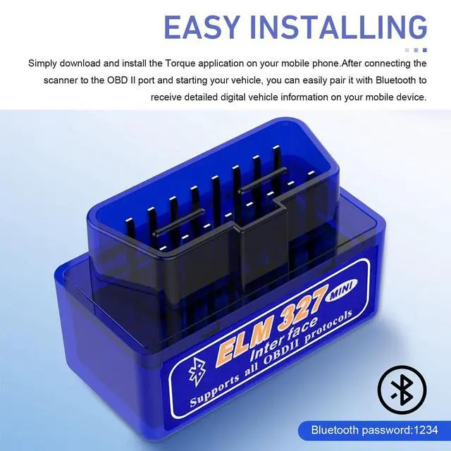 Alt view image 6 of 7 - OBD2 Scanner, ELM327 V2.1 Bluetooth Diagnostic Tool, Universal Car Code Reader for Android iOS, Real-time Vehicle Data Monitor (Blue)