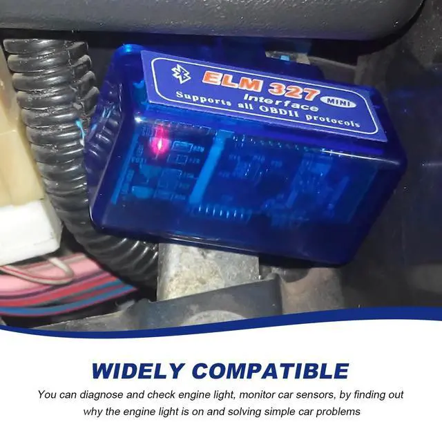 Alt view image 3 of 6 - 2 PCS ELM327 OBDII Car Auto Diagnostic Scanner, Professional Mini Bluetooth Scan Tool Engine Fault Code Reader, Wireless Failure Detector Interface Adapter for Most OBD II Vehicles