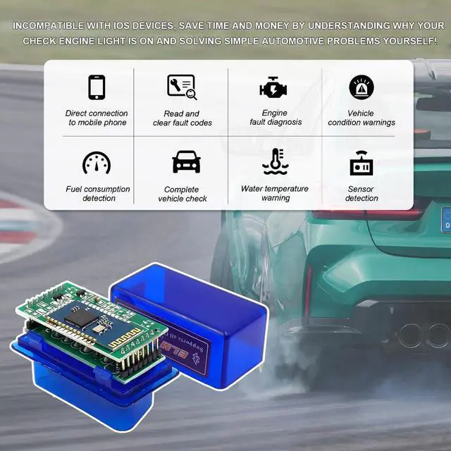 Alt view image 4 of 6 - 2 PCS ELM327 OBDII Car Auto Diagnostic Scanner, Professional Mini Bluetooth Scan Tool Engine Fault Code Reader, Wireless Failure Detector Interface Adapter for Most OBD II Vehicles