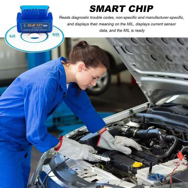 Alt view image 5 of 6 - 2 PCS ELM327 OBDII Car Auto Diagnostic Scanner, Professional Mini Bluetooth Scan Tool Engine Fault Code Reader, Wireless Failure Detector Interface Adapter for Most OBD II Vehicles