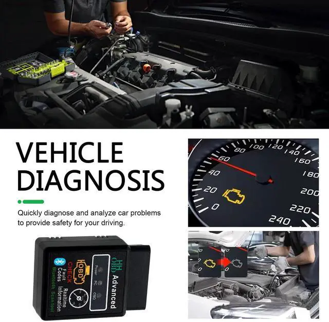 Alt view image 5 of 7 - Car OBD2 Bluetooth Diagnostic Tool, Wireless Reset and Clear Fault Codes Device, OBDII Engine Light Eliminates Scanner with Exclusive App, Universal for iOS & Android & Windows (Black)