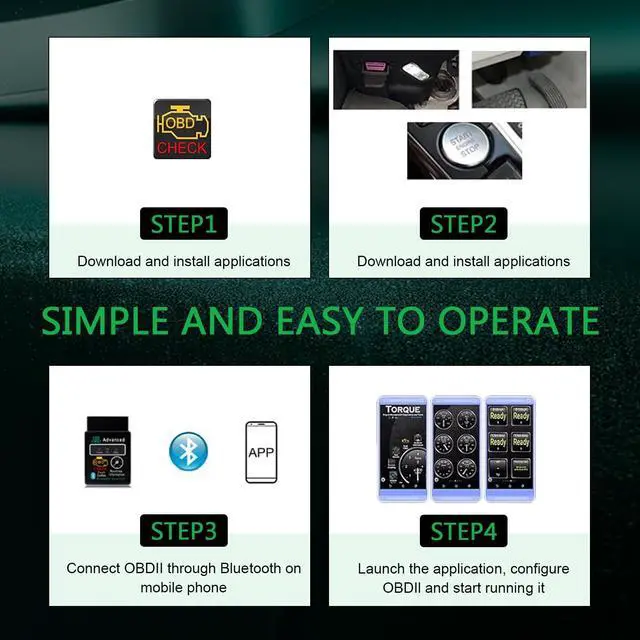Alt view image 6 of 7 - Car OBD2 Bluetooth Diagnostic Tool, Wireless Reset and Clear Fault Codes Device, OBDII Engine Light Eliminates Scanner with Exclusive App, Universal for iOS & Android & Windows (Black)