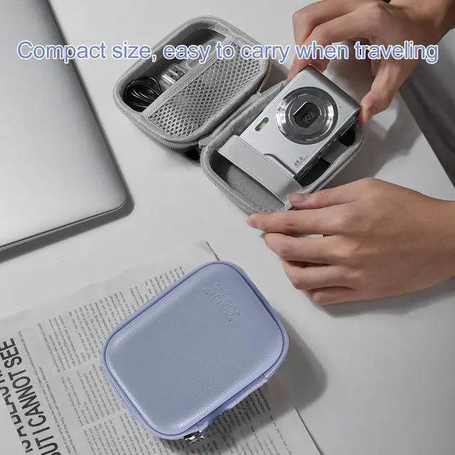 Alt view image 4 of 7 - Digital Camera Case Compatible With KODAK PIXPRO FZ45 FZ55/ for CAMKORY DC403 FHD 1080P Digital Point and Shoot Vlogging/SD Card, Travel Carry Cases Bag (Sky blue)