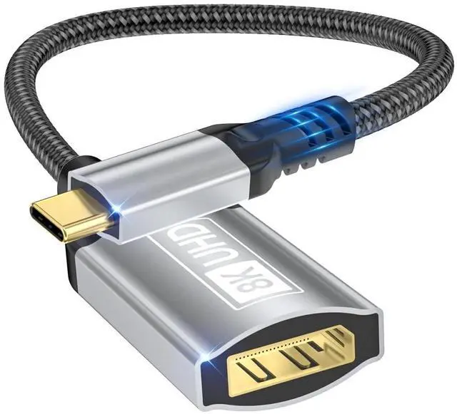 Main image of USB C to DisplayPort Adapter, 8K Type-C Male to DisplayPort 1.4 Female, 8K@60Hz, 4K@144Hz, 4K@120Hz Dynamic HDR Thunderbolt 4/3 to Display Port for iPhone 16/15Series, MacBookPro, Galaxy S24