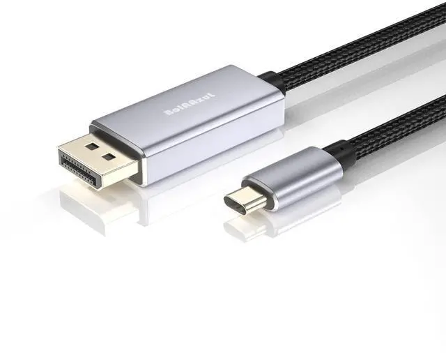 Main image of USB-C to Displayport Cable 8K 6ft/1.8m, Braided USB Type C (Thunderbolt 3 Compatible) to DP 1.4 Cable Support 8K@60Hz 4K@144Hz for MacBook Pro/Air,iMac,iPad Pro 2020,XPS,Galaxy S20