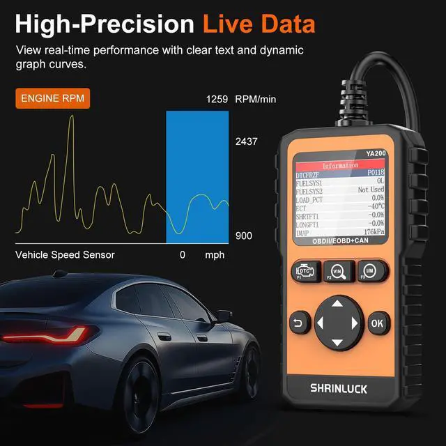 Alt view image 6 of 7 - Y2 2.8'' Color Graphing Screen OBD2 Scanner Diagnostic Tool,Enhanced PRO Check and Reset Engine Fault Code,DTC Lookup,O2 Sensor Test,Live Data,Freeze Frame,OBDII Code Reader Tool for All Cars