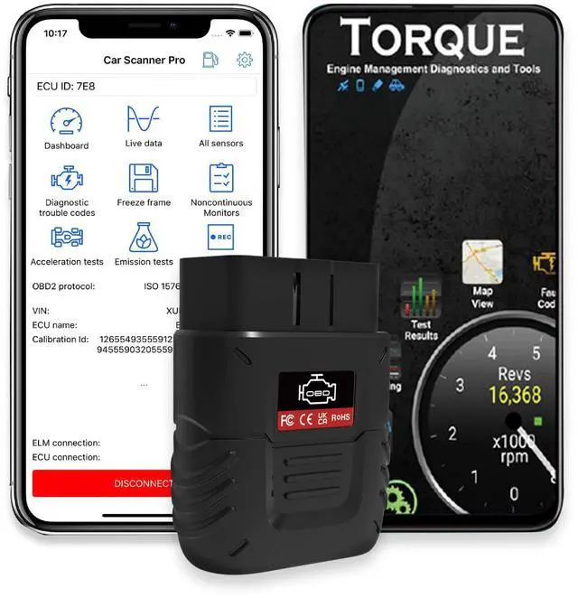 Main image of OBD2 Scanner Bluetooth SinoTrack Auto Diagnostic Scan Tool Car Fault Check Engine Light Wireless Car Code Reader for iOS & Android Compatible for All OBDII Protocol Vehicle Bluetooth 4.2
