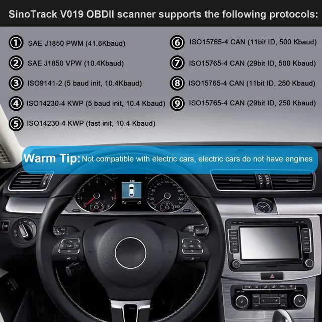 Alt view image 4 of 7 - OBD2 Scanner Bluetooth SinoTrack Auto Diagnostic Scan Tool Car Fault Check Engine Light Wireless Car Code Reader for iOS & Android Compatible for All OBDII Protocol Vehicle Bluetooth 4.2