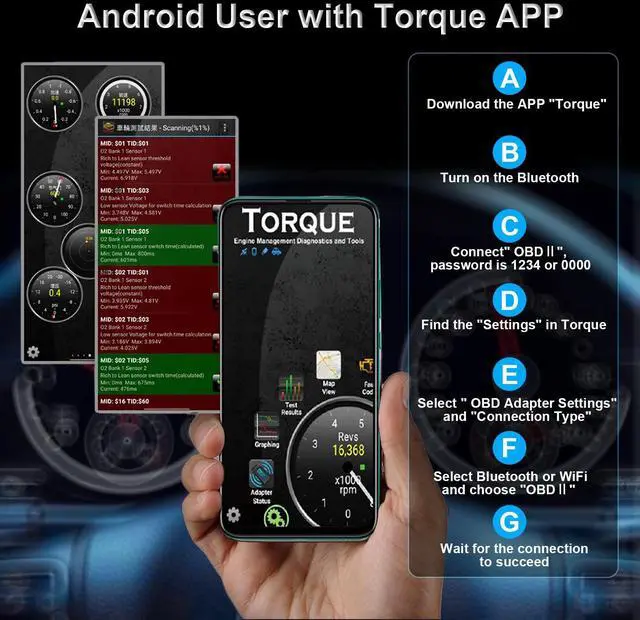 Alt view image 5 of 7 - OBD2 Scanner Bluetooth SinoTrack Auto Diagnostic Scan Tool Car Fault Check Engine Light Wireless Car Code Reader for iOS & Android Compatible for All OBDII Protocol Vehicle Bluetooth 4.2