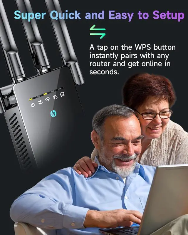 Alt view image 6 of 7 - Tecc 2025 WiFi Booster Extender - 6X Faster Internet, Covers Up to 10K sq.ft and 65 Devices, 1-Tap Easy Setup