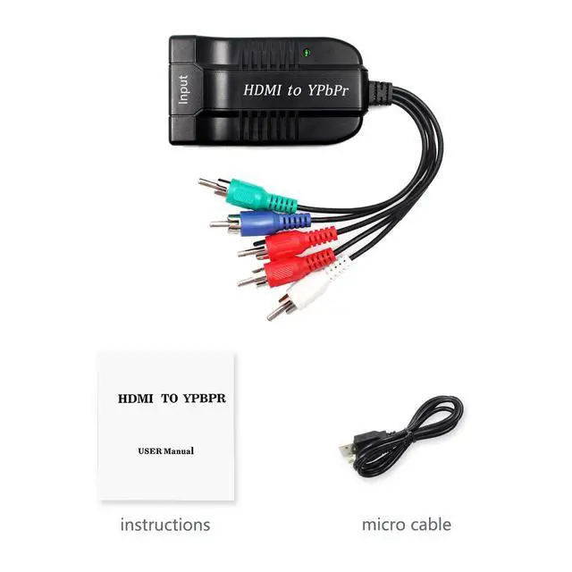 Alt view image 6 of 6 - 1080P HD Clear HDMI to Scaler Male RGB Component YPbPr Video and R/L Audio Scaler Adapter Converter
