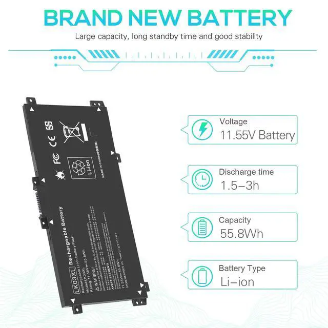 Alt view image 6 of 7 - LK03XL Battery for hp Envy x360 Convertible 17m-ae0xx 17-bw 17m-ae111dx 15m-bp1xx 15m-cn0xxx 15-cn0xxx 15m-cp0xxx 15m-cn0012dx 15m-cn0011dx for HP Envy X360 Convertible 17-AE 17M-AE 17-BW 17-CE 17M-CE