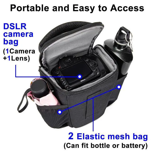 Alt view image 3 of 7 - CADeN DSLR/SLR Camera Shoulder Bag Case with Adjustable Shoulder Strap, Compatible for Nikon, Canon, Sony Mirrorless Cameras Waterproof (Small)