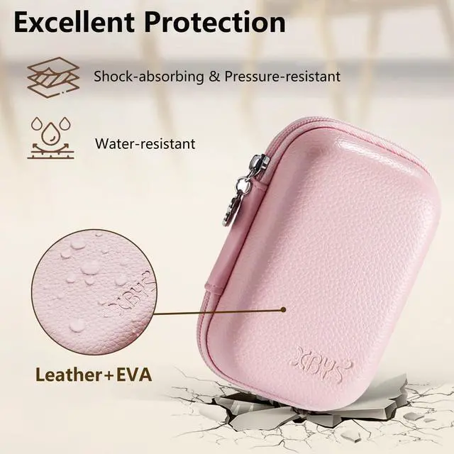 Alt view image 4 of 6 - Linpr Digital Camera Case Compatible with Canon Powershot G7X Mark II & III/ SX740/ Sony ZV-1/ RX100 VII, Compact Travel Point & Shoot 4K Vlog Cameras Storage Holder with Lanyard (Pink)