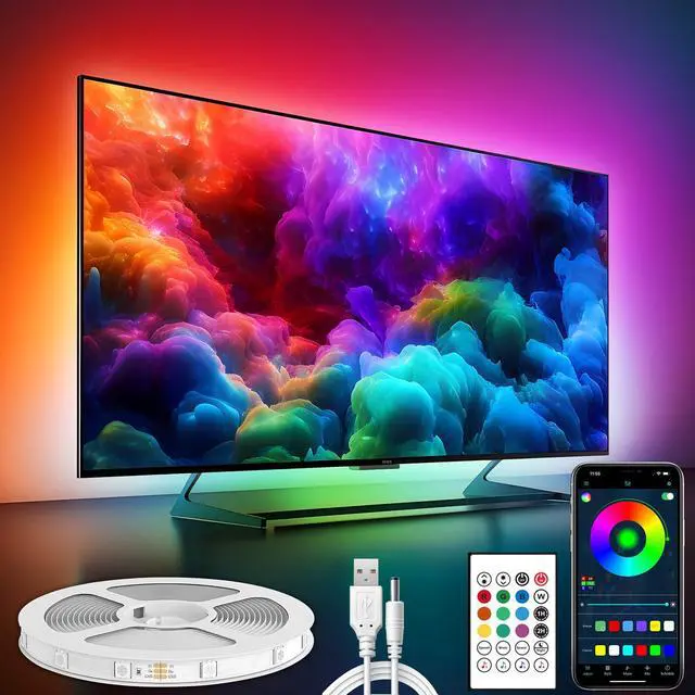 Main image of Maylit ICRGB TV LED Backlight, App Control LED Lights for 20-36in TV/Monitor, Music Sync Color Changing TV LED Strip Lights for Home Decor, USB Powered Gaming Accessories Lights for Bedroom Room Decor