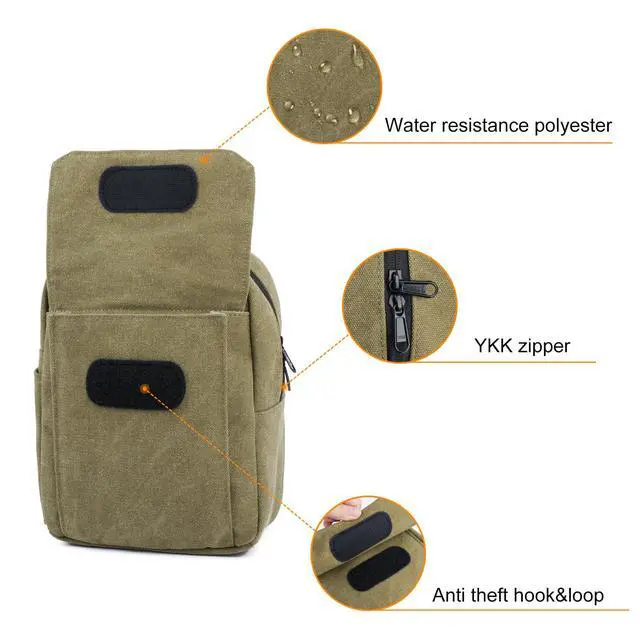 Alt view image 2 of 7 - TULLIO Camera Bag Small, Crossbody Camera Bag Purse Waterproof Canvas Shoulder Photo Case Photography Sling Bag for Mirrorless or DSLR SLR