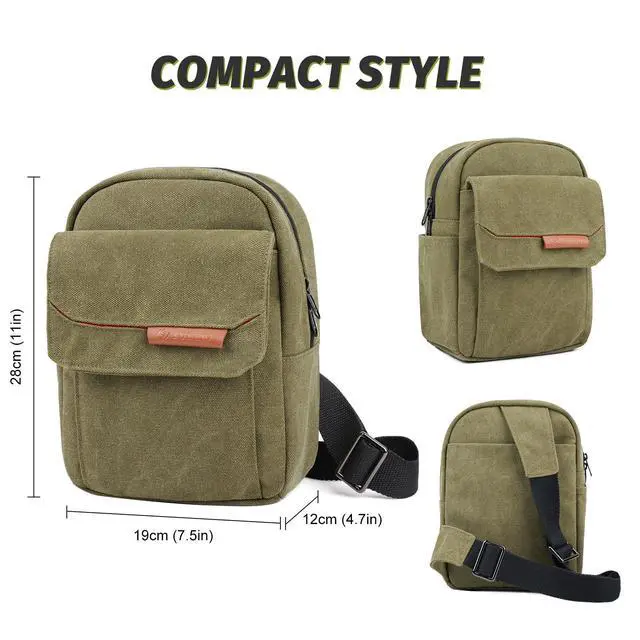 Alt view image 3 of 7 - TULLIO Camera Bag Small, Crossbody Camera Bag Purse Waterproof Canvas Shoulder Photo Case Photography Sling Bag for Mirrorless or DSLR SLR