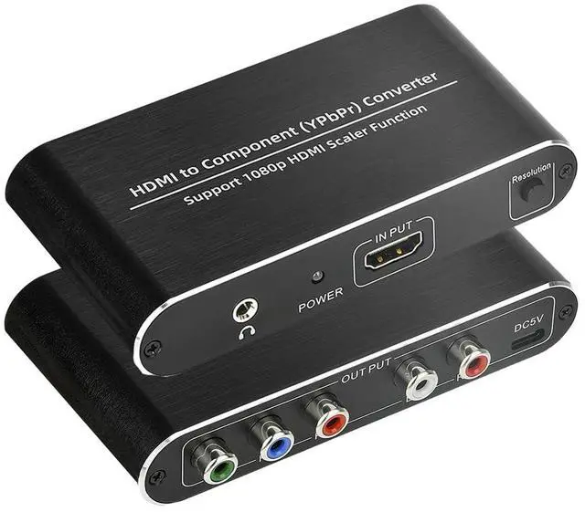 Main image of HDMI to Component Converter with Scaler Function, HDMI to YPbPr 5RCA RGB Scaler Adapter V1.4 with R/L Audio Output Support for MacBook TV Blu-Ray DVD PS4 DVD, PSP, Xbox 360,Amazon Fire TV