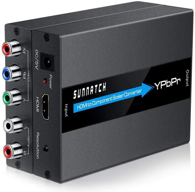 Main image of SUNNATCH HDMI to Component Converter with Scaler Function, 1080P HDMI to RGB YPbPr 5RCA Converter, HDTV in Component YPbPr Out Adapter(Aluminum)