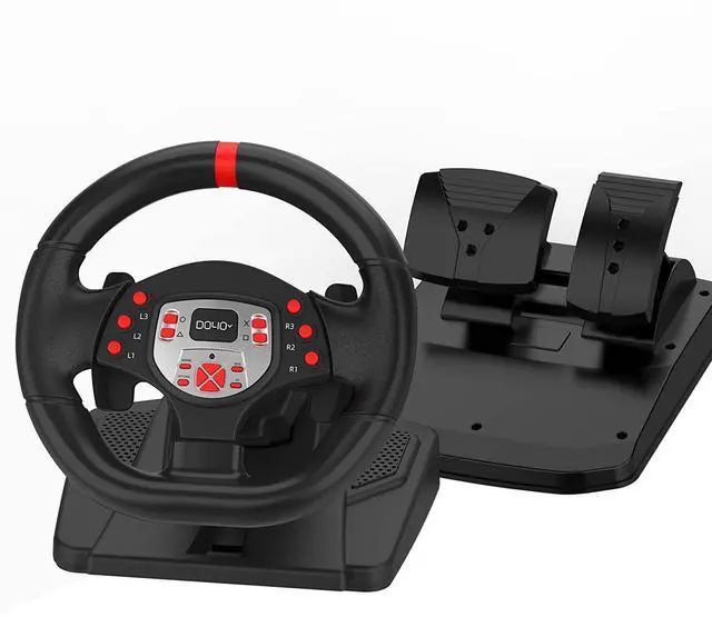 Main image of PS4 Steering Wheel and pedals and shifter, volante para PC, 180°gaming racing wheels Dual-Motor Feedback Driving Force for PS3/PS4/PC/Nintendo Switch/Android