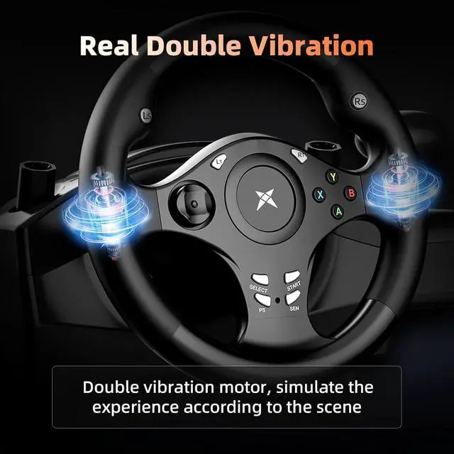Alt view image 3 of 7 - PC Racing Wheel,270 Degree Universal USB Car Sim Race Steering Wheel PS4 Large Size Steering Wheel and Pedals for PCPS4PS3Xbox OneXbox Series X/SSwitch