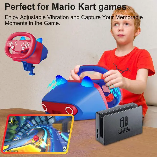 Alt view image 7 of 7 - Pro Gaming Steering Wheel with Pedals, 270 Degree Racing Wheel with Dual-Vibration Motors, Steering Wheel for PC, PS4, Switch, PS3, IOS, Android Race Games, Screenshot Capture