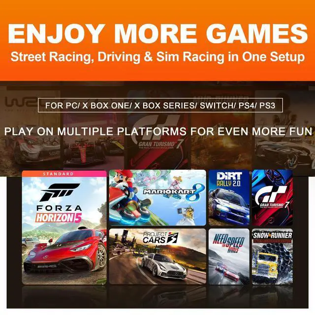 Alt view image 7 of 7 - PC Racing Wheel, V3 PRO 180 Degree Universal Usb Car Sim Race Steering Wheel with Pedals for PC, PS3, PS4, Xbox One, Xbox Series X/S, Switch (Black)