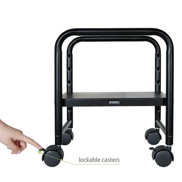 Alt view image 3 of 7 - EUREKA ERGONOMIC Computer Tower Stand, Height Adjustable PC Stand for Under Desk, Mobile Rolling CPU Holer with 360° Locking Caster Wheels, Desktop Tower Cart on Floor, Desk Accessories, Steel, Black