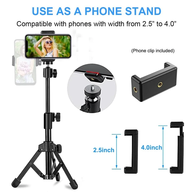 Alt view image 5 of 7 - Webcam Tripod Stand Extendable Desktops Tripod for Camera/Phone/Webcam, Desk Tripods Webcam Mount Holder Compatible with Logitech Webcams C925e C922x C922 C930e C930 C920 C615 /iPhone/Ring Light