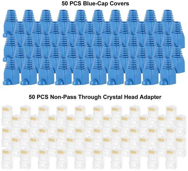 Alt view image 5 of 7 - AITRIP RJ45 Crimp Tool Kit Pass Thru Cat5 Cat5e Cat6 RJ45 Crimping Tool with RJ45 Cat6 Pass Through Connectors, Covers,1 Wire Punch Down Cutter,Network Cable Tester