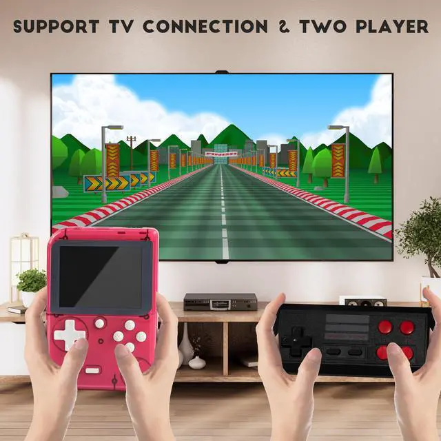 Alt view image 2 of 6 - Retro Handheld Game Console,Portable Video Game Console with 256 Classic Games, 3.0 inches HD Screen, Support TV & Two Players Present for Adults Red
