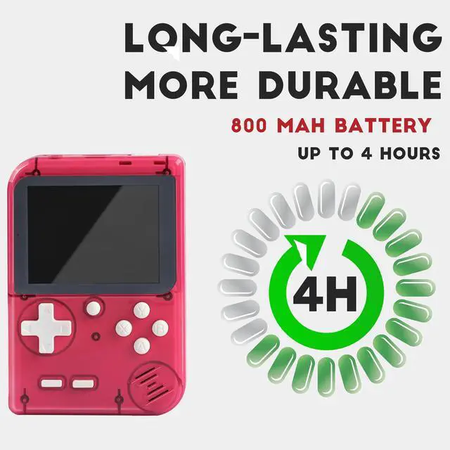 Alt view image 4 of 6 - Retro Handheld Game Console,Portable Video Game Console with 256 Classic Games, 3.0 inches HD Screen, Support TV & Two Players Present for Adults Red