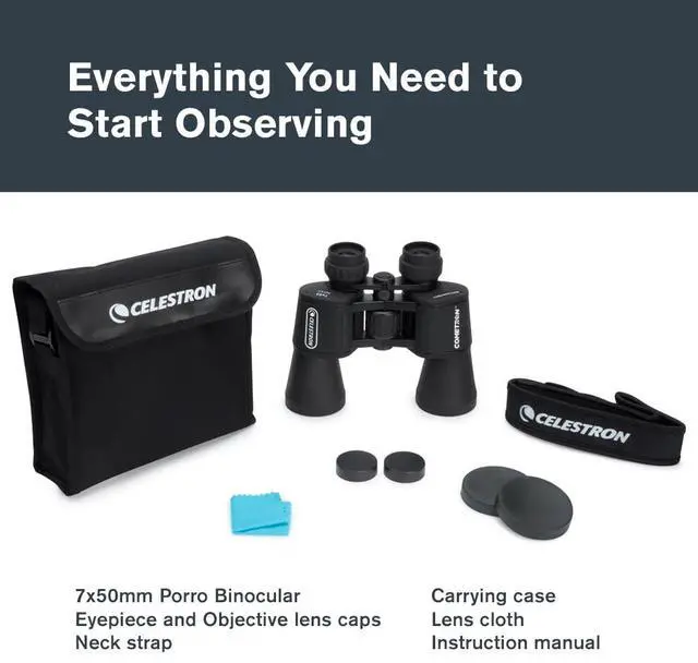 Alt view image 7 of 7 - Cometron 7x50 Astronomy Binoculars Entry-Level for Stargazing and Comet Watching Large 50mm Objective Lenses Wide 6.6° Field of View Multi-Coated Optics