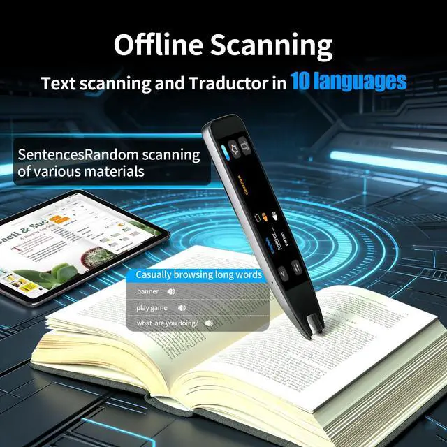 Alt view image 6 of 7 - Translator Pen&Scan Reader Pen for Language Learners&Dyslexia&Learning Difficulties& Adults,OCR Translation Pen&Pen Scanner,Text to Speech Device for 142 Language(Grey)