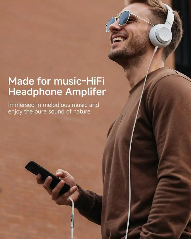 Alt view image 7 of 7 - USB C to 3.5mm Audio Adapter with Dual Chip CX31993 MAX97220 DAC & HiFi Amplifier, 8-Strand 4N Single Crystal Silver-Plated Copper Cable,USBC to Headphones Aux Dongle for Android iPhone 17/16 PC Mac
