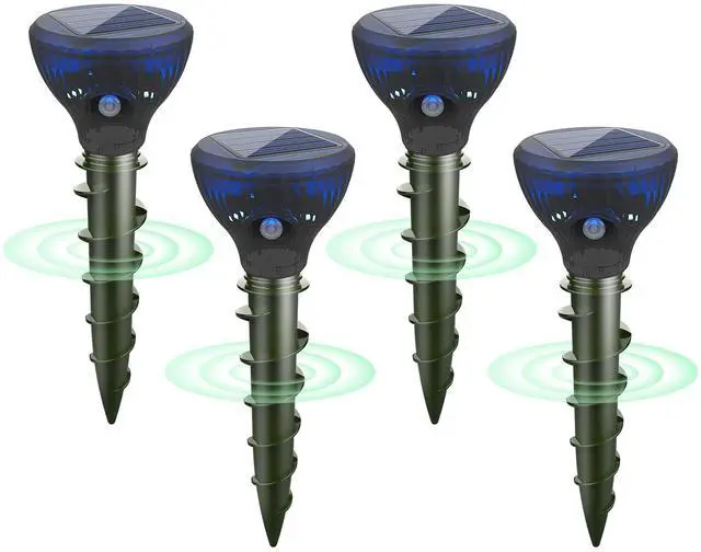 Main image of Mole Repellent Ultrasonic Solar Powered Sonic Mole Spikes Outdoor Vole Chipmunk Groundhog Repeller Waterproof Rodent Gopher Snake Deterrent Flash&Vibration is Suitable for Lawn, Courtyard