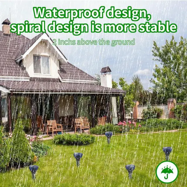 Alt view image 7 of 7 - Mole Repellent Ultrasonic Solar Powered Sonic Mole Spikes Outdoor Vole Chipmunk Groundhog Repeller Waterproof Rodent Gopher Snake Deterrent Flash&Vibration is Suitable for Lawn, Courtyard