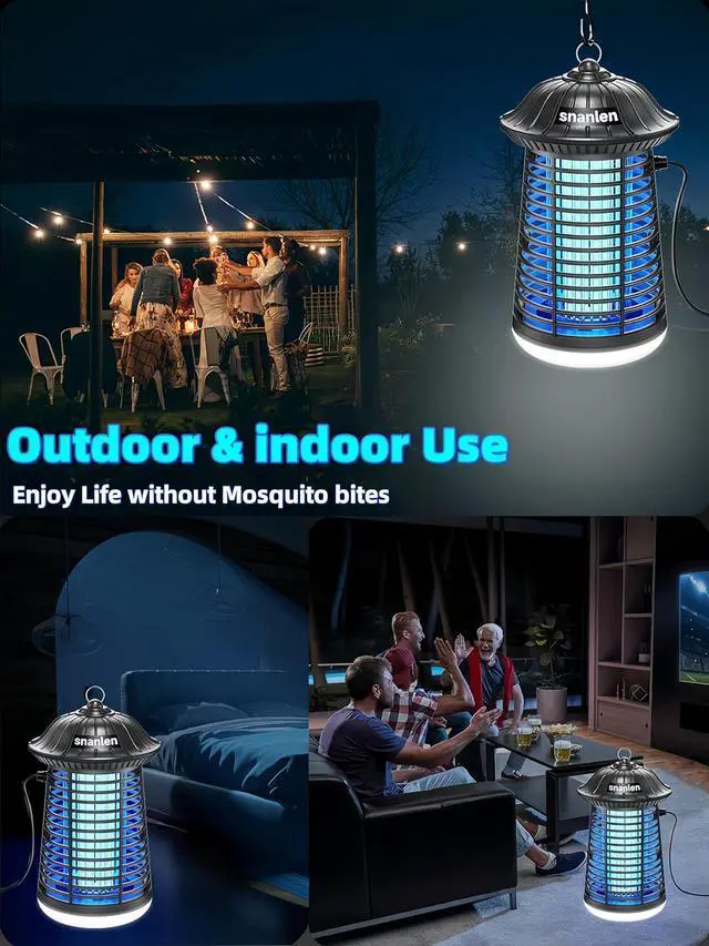 Alt view image 5 of 7 - 4200V High-Powered Electric Bug Zapper Outdoor & Indoor with LED Attractant, Durable ABS Mosquito Zapper Outdoor, Plug-in Fly Trap & Mosquito Killer for Patio, Yard, Garden and Home