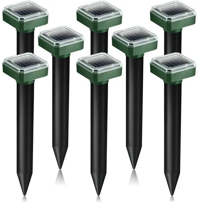 Main image of 8Pack Mole Repellent Solar Powered,IP65 Waterproof Ultrasonic Outdoor Armadillo Repellent for Lawn Garden Yard,Effective Vole Chipmunk Groundhog Gopher Snake Armadillo Deterrent Stakes