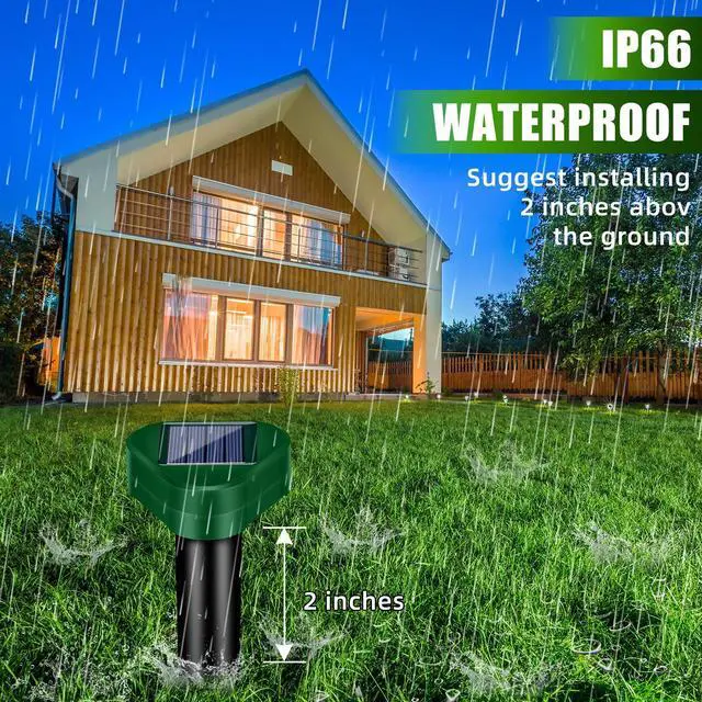 Alt view image 3 of 7 - 2026 New Mole Repellent Solar Powered, IP65 Waterproof Ultrasonic Gopher Repellent Snake Repellent for Yard Lawn Garden, Groundhog Vole Chipmunk Armadillo Squirrel Rodent Deterrent Stakes,8 Pack