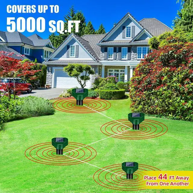Alt view image 4 of 7 - 2026 New Mole Repellent Solar Powered, IP65 Waterproof Ultrasonic Gopher Repellent Snake Repellent for Yard Lawn Garden, Groundhog Vole Chipmunk Armadillo Squirrel Rodent Deterrent Stakes,8 Pack