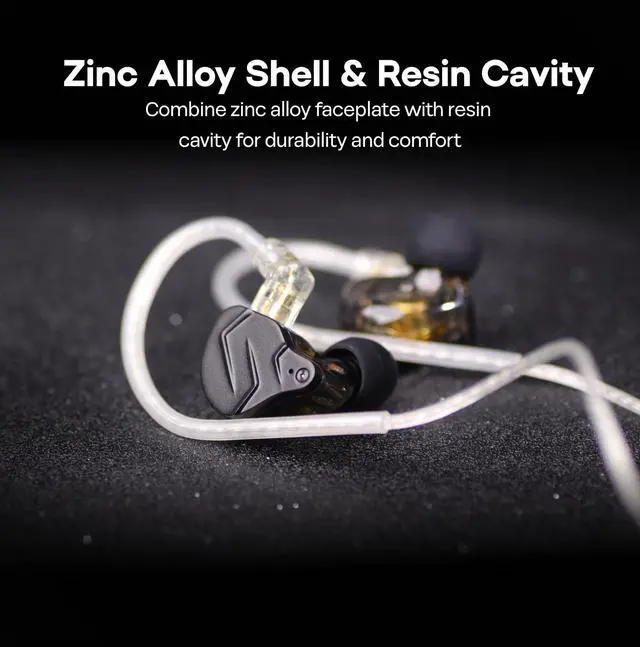 Alt view image 5 of 7 - KZ ZSN PRO X Dual Driver 1BA+1DD Hybrid Metal Earphones HiFi in-Ear Monitor with Detachable Recessed 2Pin Cable,Zinc Alloy Panel (Without Mic, Grey)