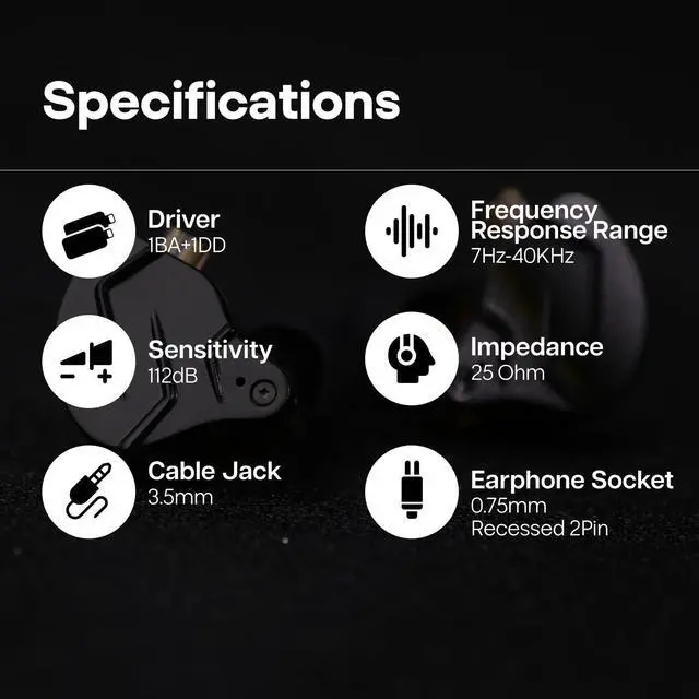 Alt view image 7 of 7 - KZ ZSN PRO X Dual Driver 1BA+1DD Hybrid Metal Earphones HiFi in-Ear Monitor with Detachable Recessed 2Pin Cable,Zinc Alloy Panel (Without Mic, Grey)