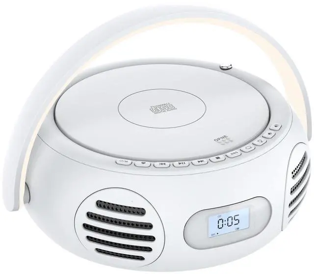 Main image of CD Player Portable with Bluetooth, Boombox CD Players for Home with Stereo Sound & Bass Boost, FM Radio, USB/AUX Playback, LED Handle Light, Rechargeable Battery for Gift