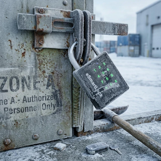 Alt view image 3 of 7 - Smart Padlock with Key, Heavy Duty Combination Lock Outdoor | Keypad Pad Lock with Code, RFID Card & App Access, IP67 Weatherproof Gate Lock for Fence Shed Storage Unit Trailer Toolbox