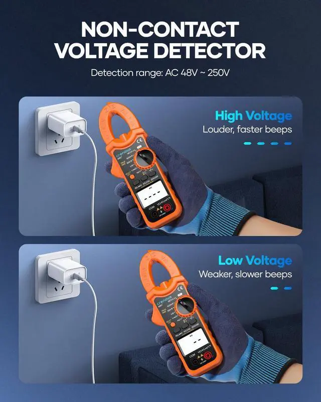Alt view image 5 of 7 - Clamp Meter Multimeter 6000 Counts TRMS Electrical Tester for AC/DC Current/Voltage,Resistance,Capacitance,Frequency,Duty Cycle,Temperature,Continuity,Diode,NCV for Industrial & Home Use
