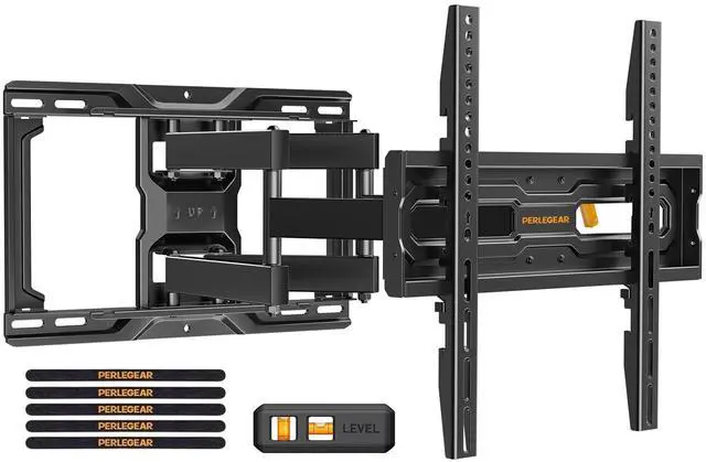 Main image of Full Motion TV Wall Mount for 26-74 inch TVs, Height Adjustable TV Mount, Pre-Assembled Wall Mount TV Bracket with Tool-Free Tilt, Swivel, Fits 16 Studs, 99 lbs, Max VESA 400x400mm, PGMF21